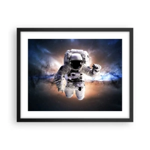 Affiche dans un cadre noir - Poster - Salutations de l'espace - 50x40 cm
