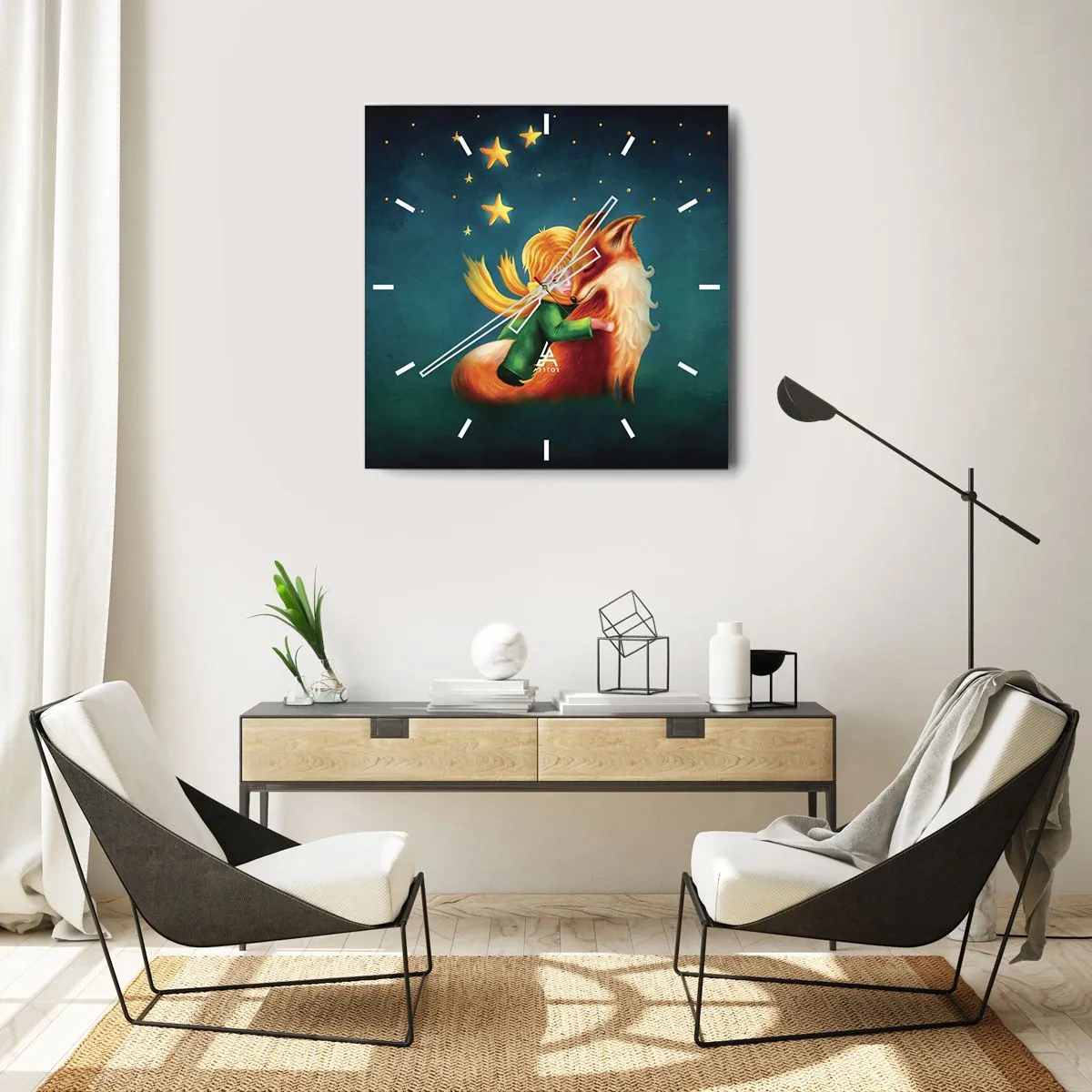Horloge murale - Pendule murale - Petit Prince - 40x40 cm