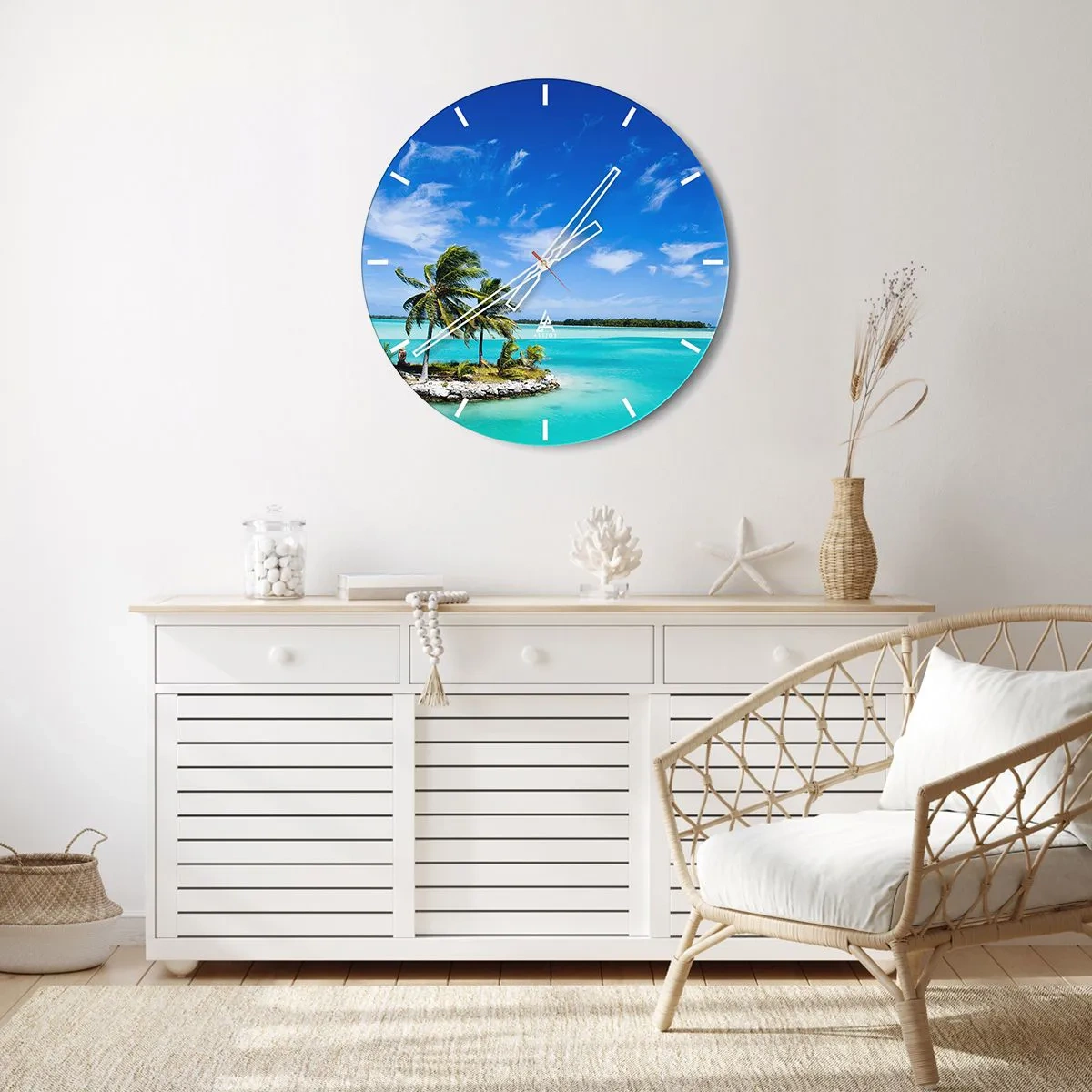 Horloge murale - Pendule murale - Paradis sur Terre - 30x30 cm