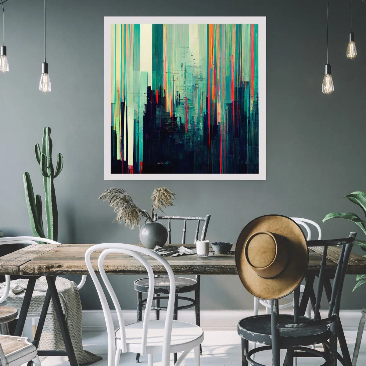 Affiche - Poster - Ville futuriste - 50x50 cm