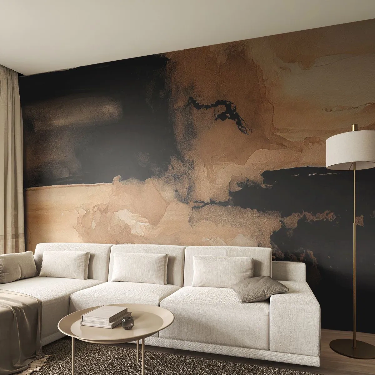 Papier Peint Photo Premium Canvas - Une abstraction intrigante - Abstraction, Fumée, Minimaliste - 200x140 cm