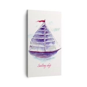 Impression sur toile - Image sur toile - Plein de voiles et d’eau calme - 45x80 cm