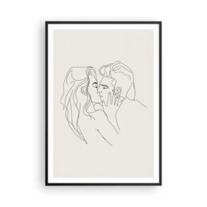 Affiche dans un cadre noir - Poster - Enlacé de sentiment - 70x100 cm