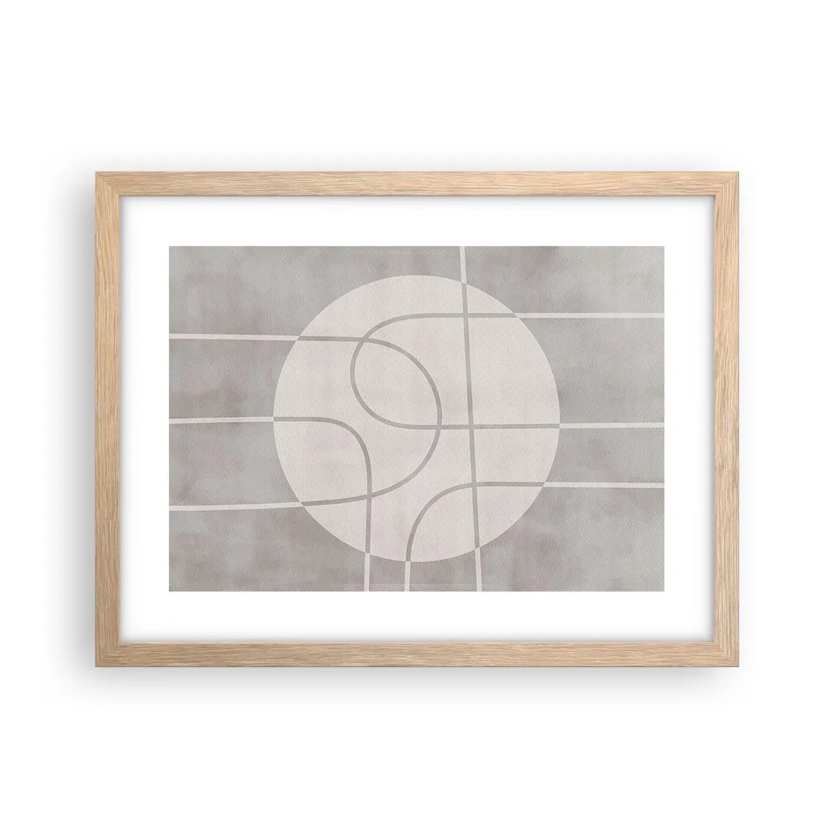Affiche dans un chêne clair - Poster - Circulaire et tout droit - 40x30 cm