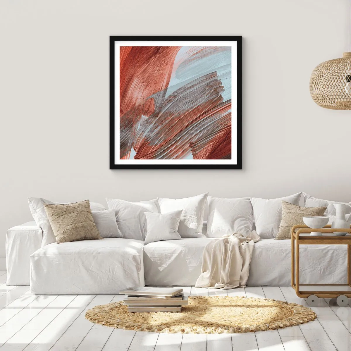 Affiche dans un cadre noir - Poster - Abstraction venteuse et automnale - 30x30 cm