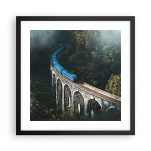 Affiche dans un cadre noir - Poster - Train nature - 40x40 cm