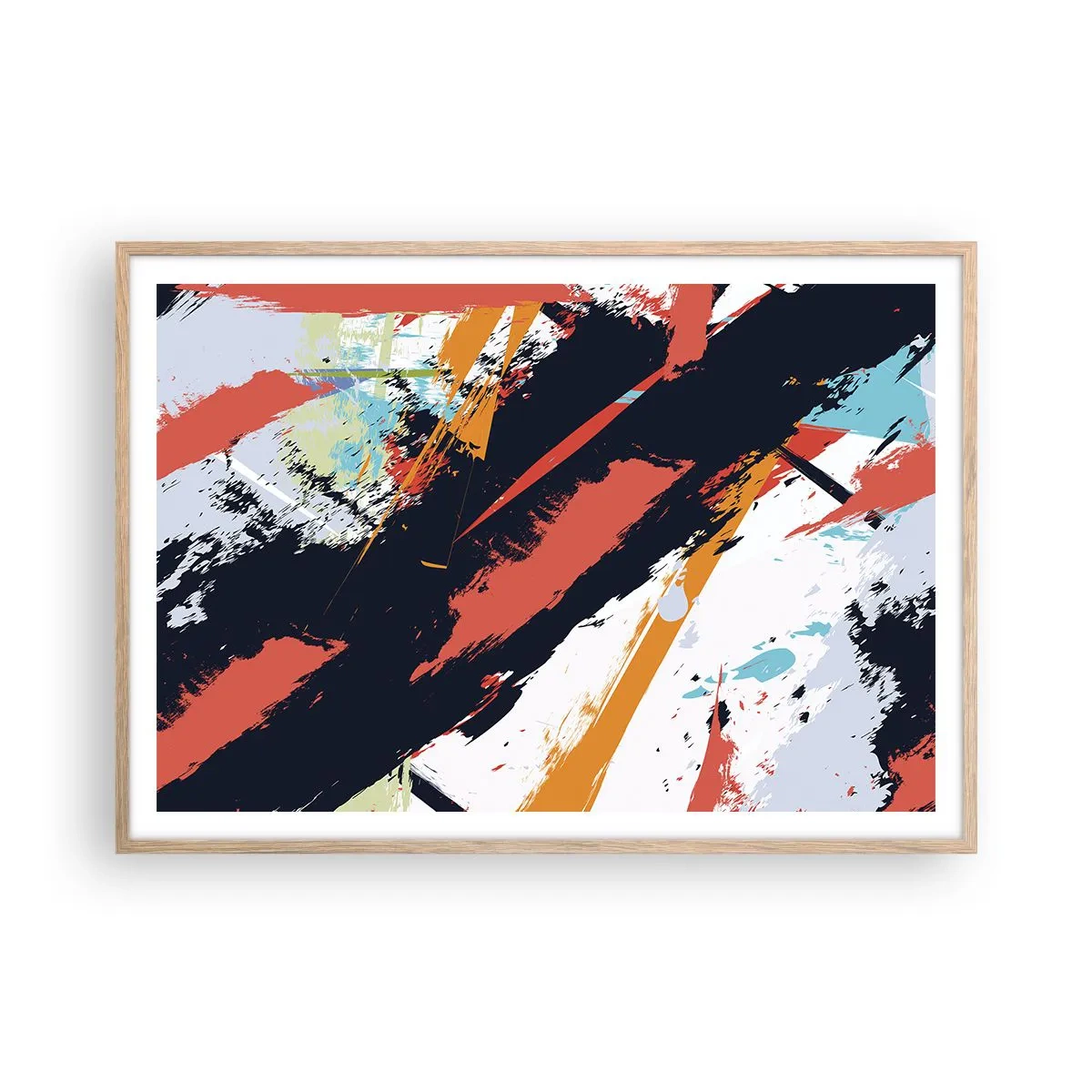 Affiche dans un chêne clair - Poster - Composition dynamique - 100x70 cm