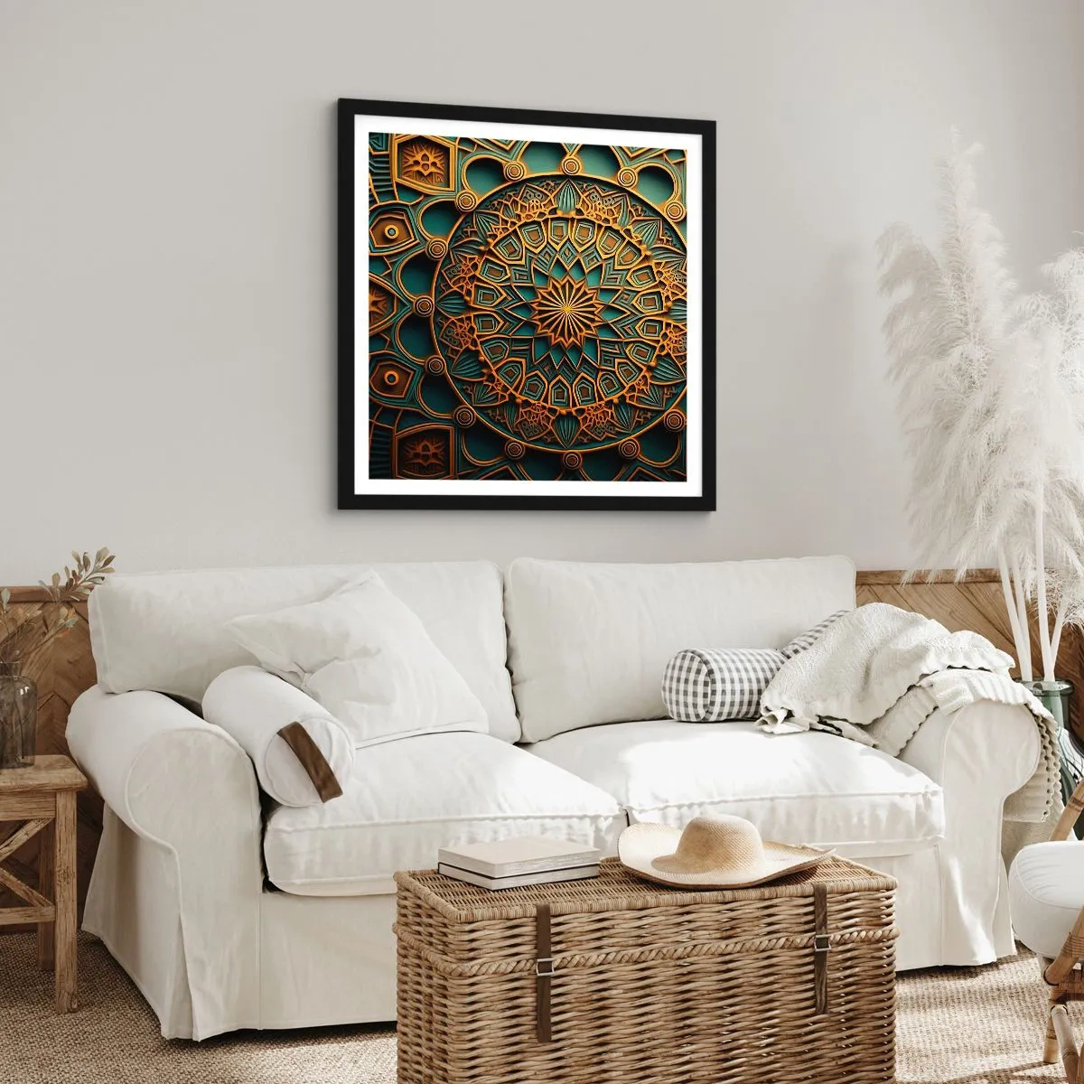 Affiche dans un cadre noir - Poster - Dans une ambiance arabe - 30x30 cm