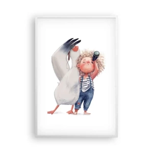 Affiche dans un cadre blanc - Poster - Plan de grand voyage - 61x91 cm