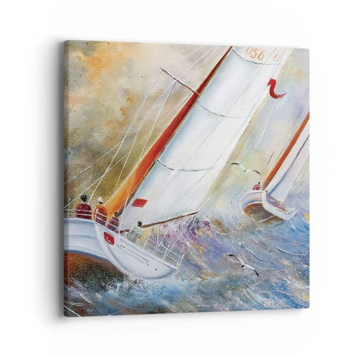 Impression sur toile - Image sur toile - Concourir sur les vagues - 40x40 cm