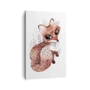 Impression sur toile - Image sur toile - Un joli renard aquarelle sur fond clair - 80x120cm - Seulement à aimer - Décoration murale moderne pour le salon et la chambre ARTTOR