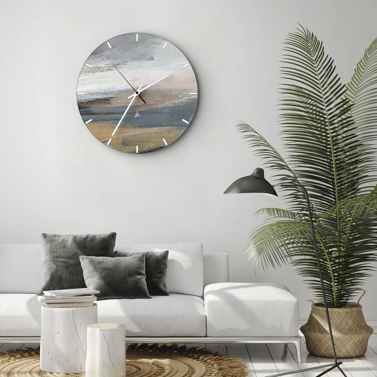 Horloge murale - Pendule murale - Abstraction : paysage nordique - 40x40 cm