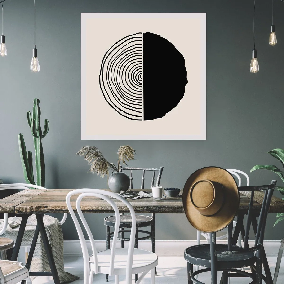 Affiche - Poster - Moitié-moitié - 40x40 cm