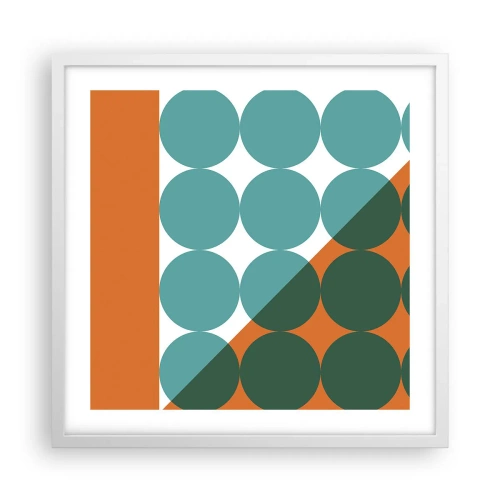 Affiche dans un cadre blanc - Poster - En haut et en diagonale - 50x50 cm