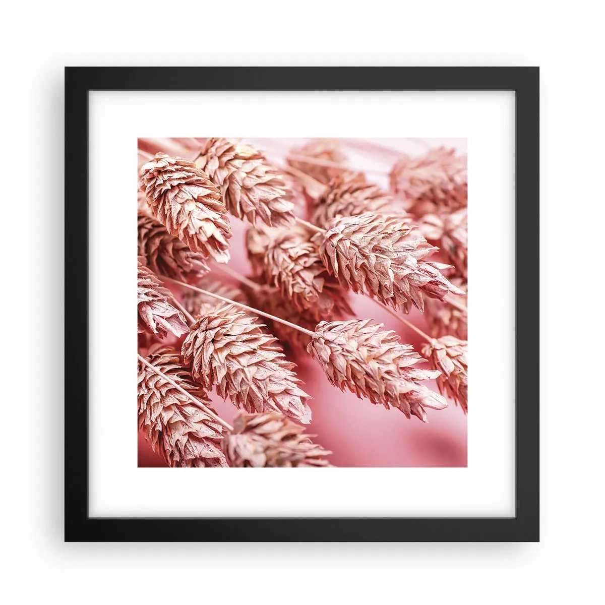 Affiche dans un cadre noir - Poster - Une cascade florale en rose - 30x30 cm