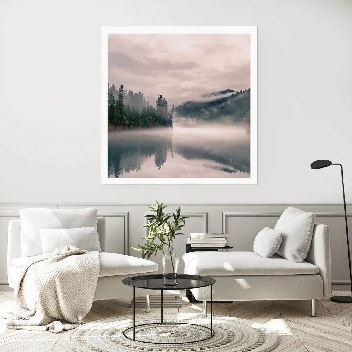 Affiche - Poster - Reflet dans le brouillard - 30x30 cm