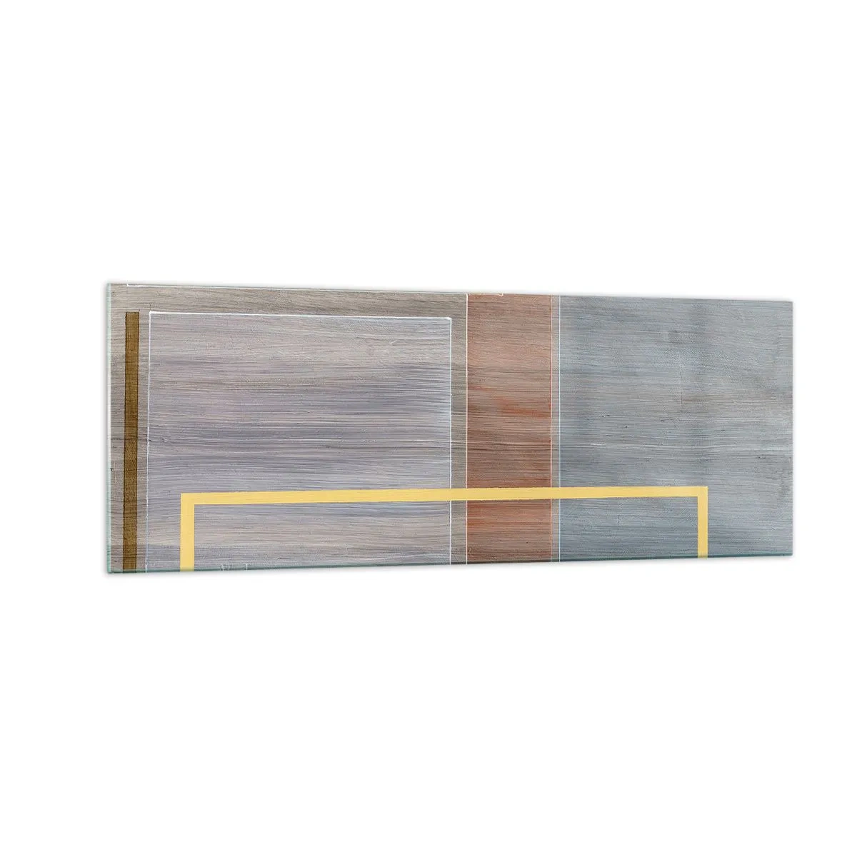 Impression sur verre - Image sur verre - Composition géométrique aux couleurs pastel avec des rectangles - 140x50cm - Simple et calme - Décoration murale moderne pour le salon et la chambre ARTTOR