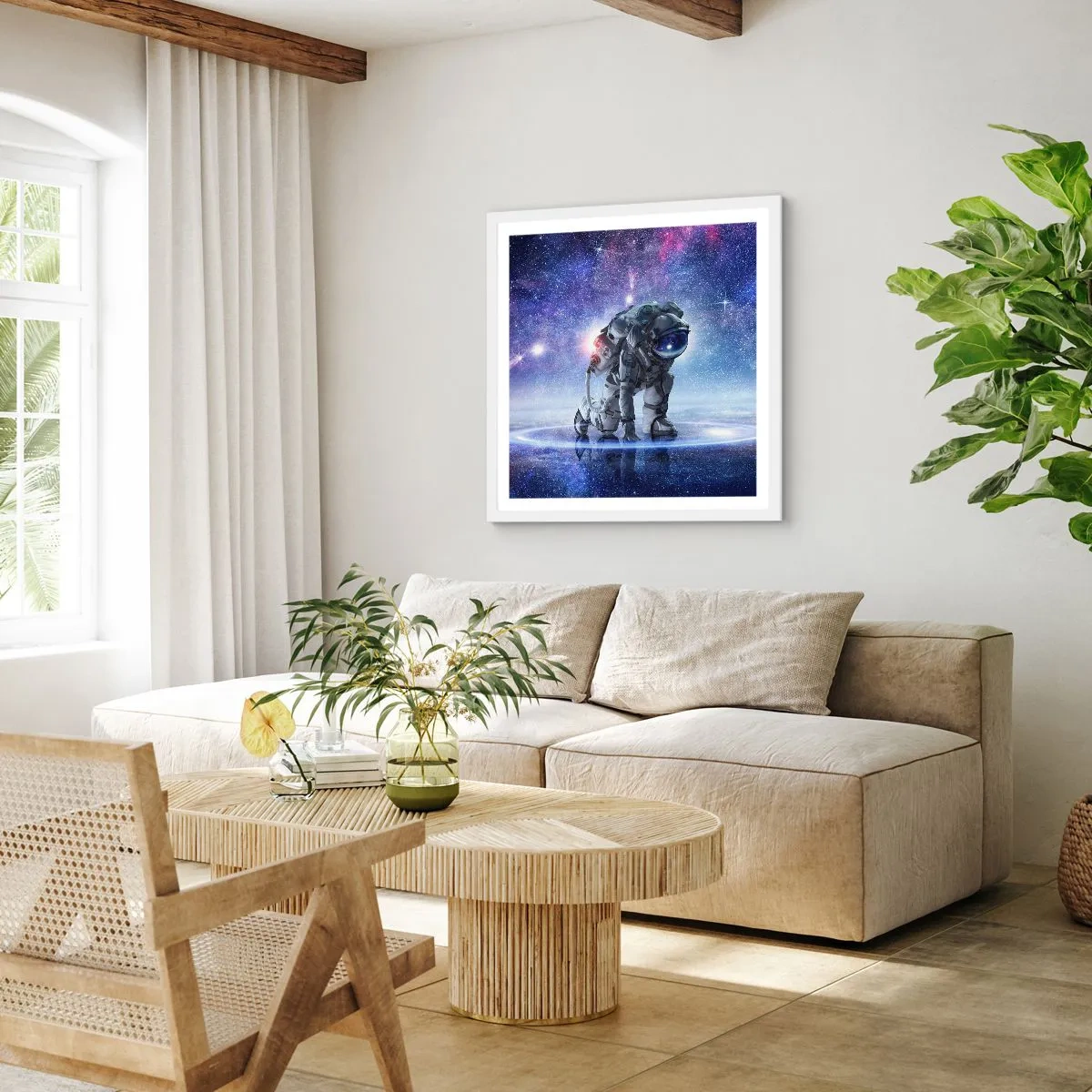 Affiche dans un cadre blanc - Poster - Le ciel étoilé au dessus de moi - 40x40 cm