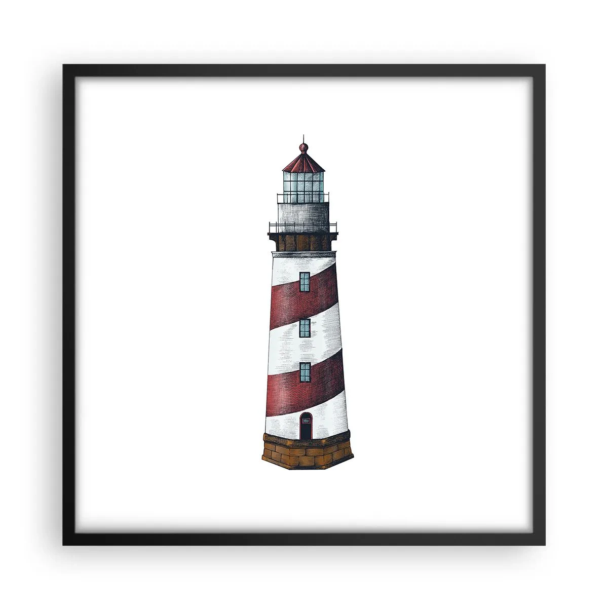 Affiche dans un cadre noir - Poster - Toujours sur ses gardes - 50x50 cm