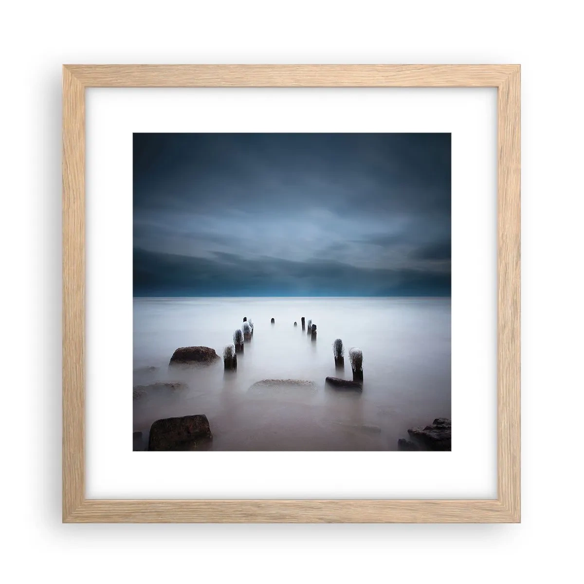 Affiche dans un chêne clair - Poster - Lac pensif - 30x30 cm