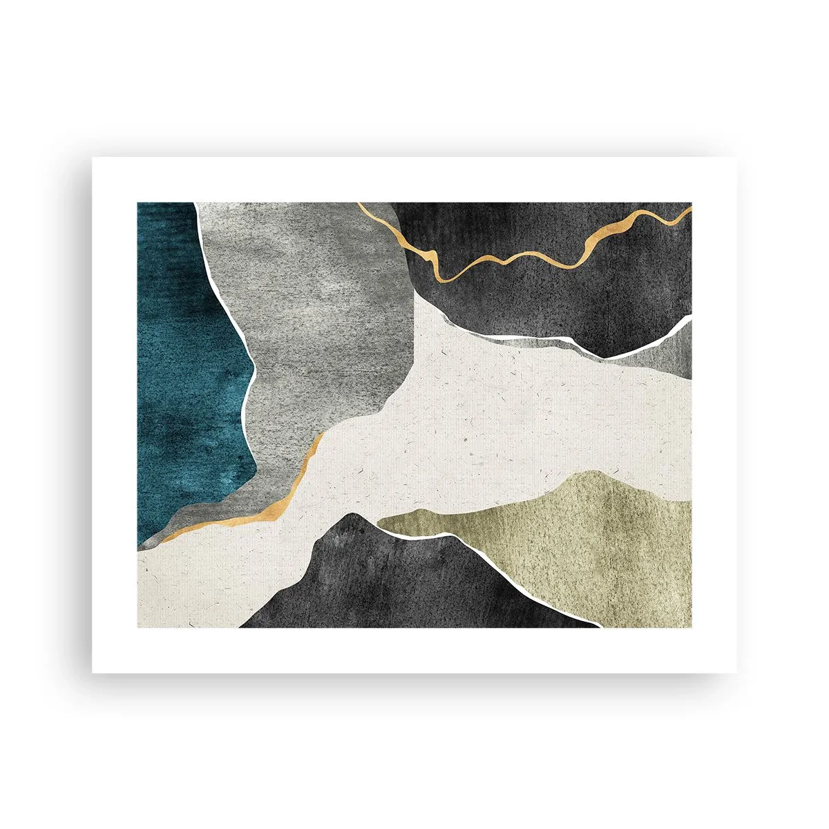 Affiche - Poster - Composition mosaïque avec un fil d'or - 50x40 cm