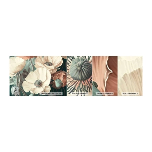 Échantillon de Papier Peint Autocollant Deluxe Sticker - Le murmure des coquelicots - Fleurs, Plantes, Pastel - 100x30 cm