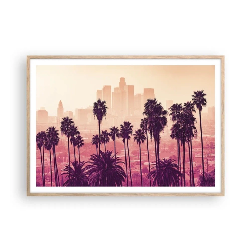 Affiche dans un chêne clair - Poster - Paysage californien - 100x70 cm
