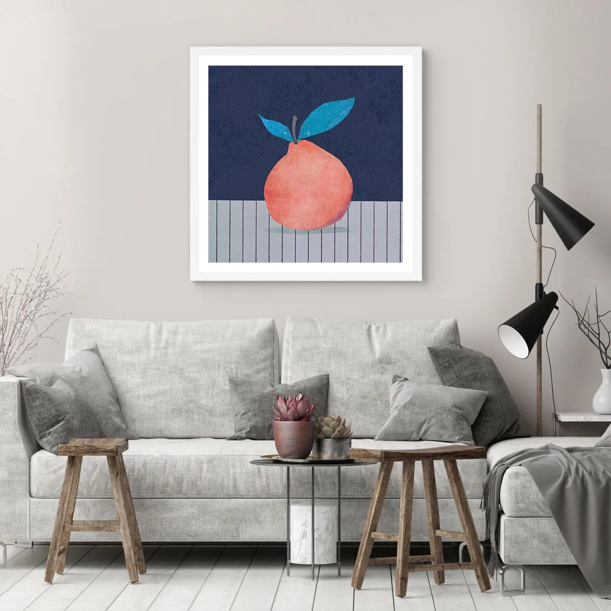 Affiche dans un cadre blanc - Poster - Convexité et plan - 50x50 cm