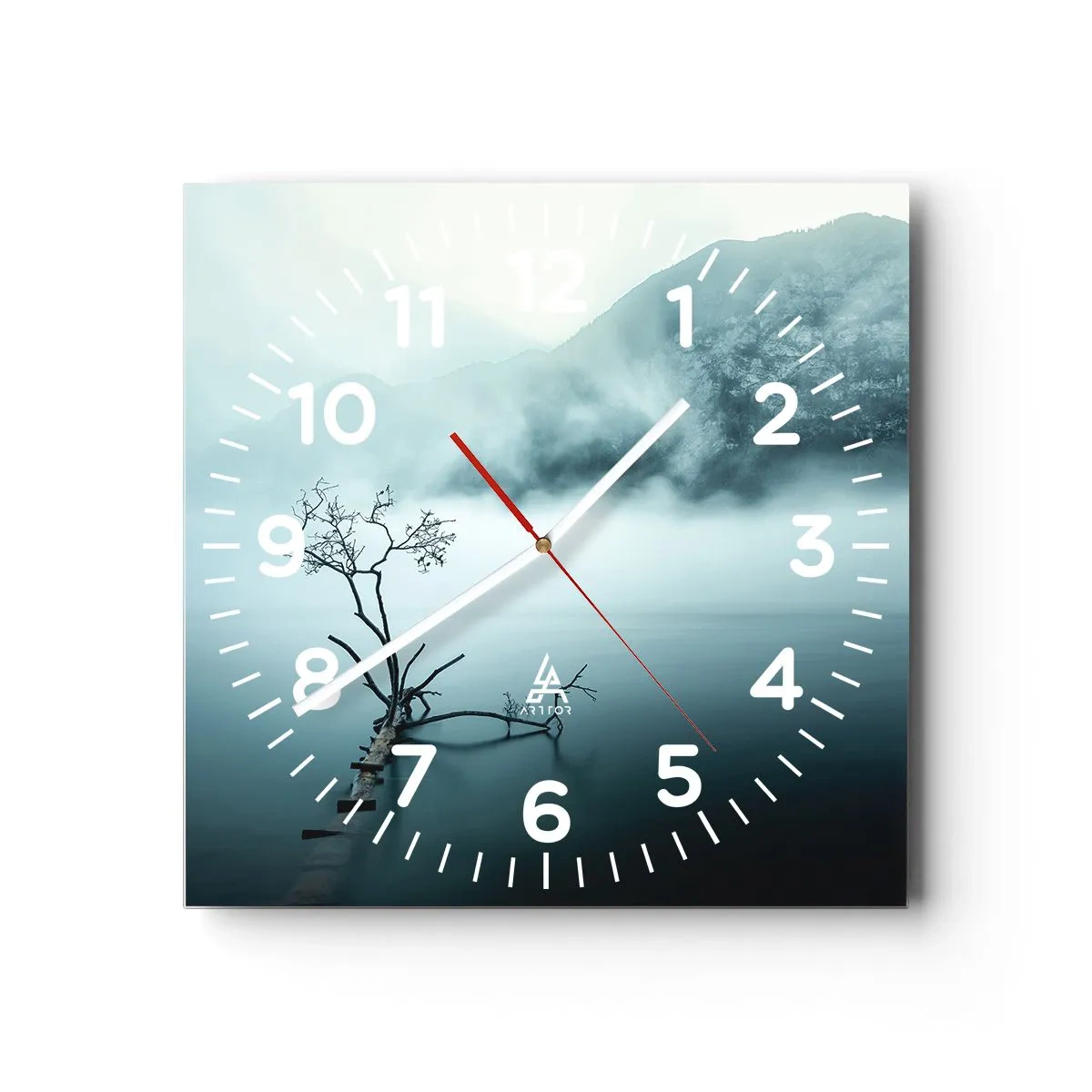 Horloge murale - Pendule murale - D'eau et de brouillard - 40x40 cm