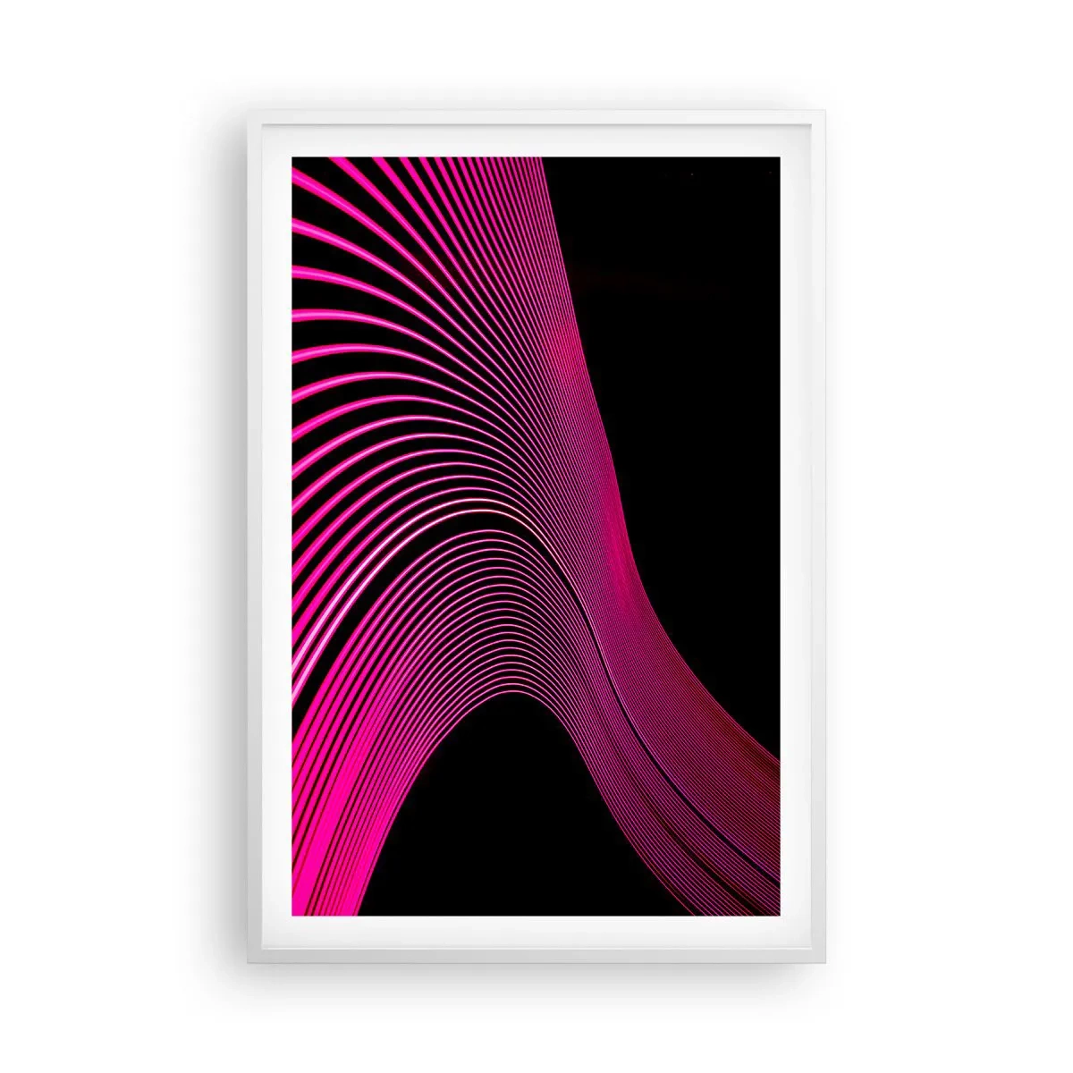 Affiche dans un cadre blanc - Poster - Avenue de lumière - 61x91 cm