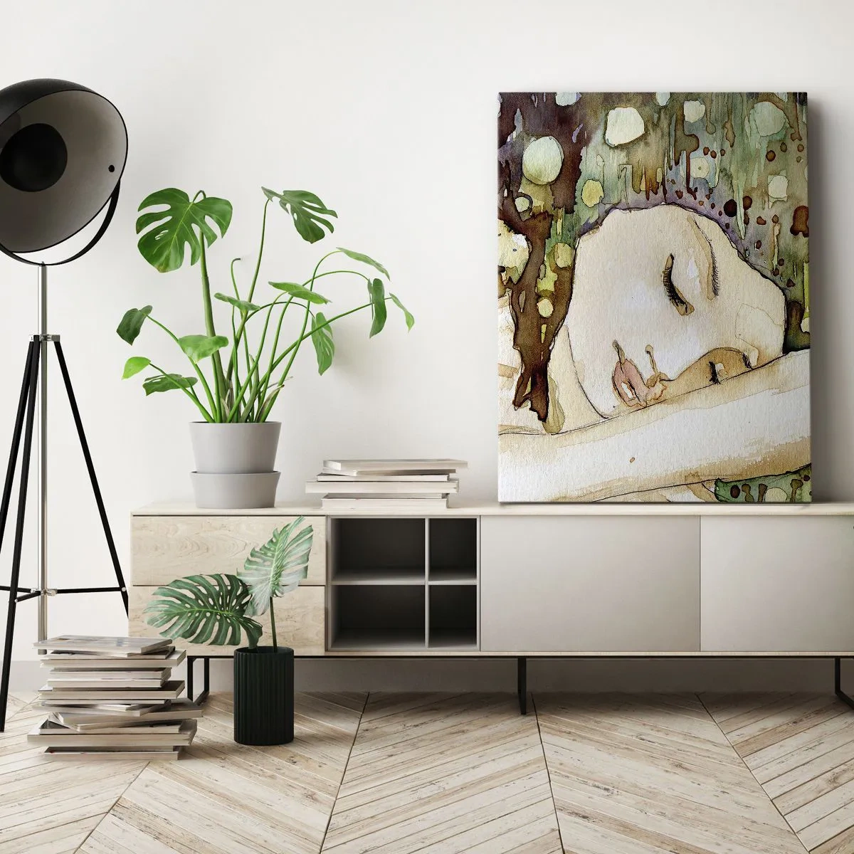 Impression sur toile - Image sur toile - Un rêve violet émeraude - 55x100 cm