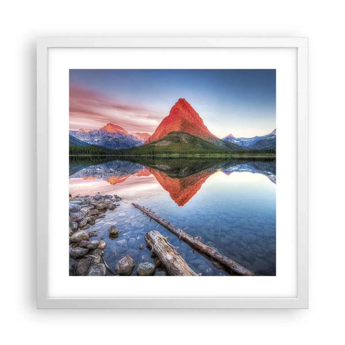 Affiche dans un cadre blanc - Poster - Chaleur et fraicheur - 40x40 cm