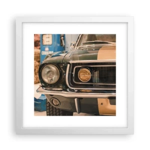 Affiche dans un cadre blanc - Poster - Rencontre avec une légende - 30x30 cm