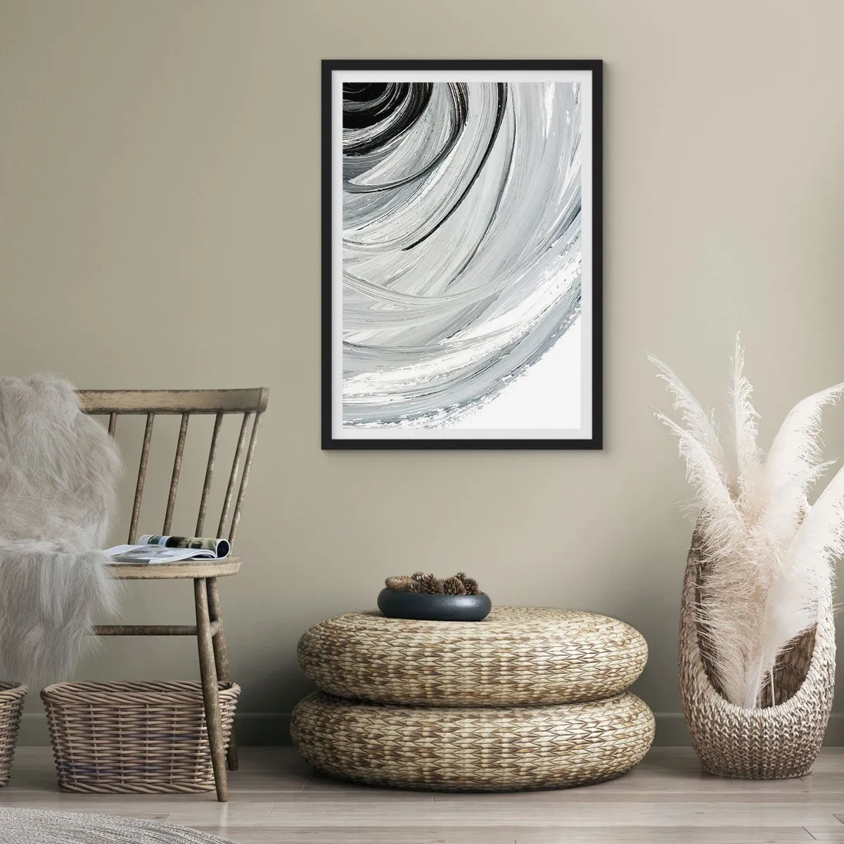 Affiche dans un cadre noir - Poster - Composition orbitale - 40x50 cm