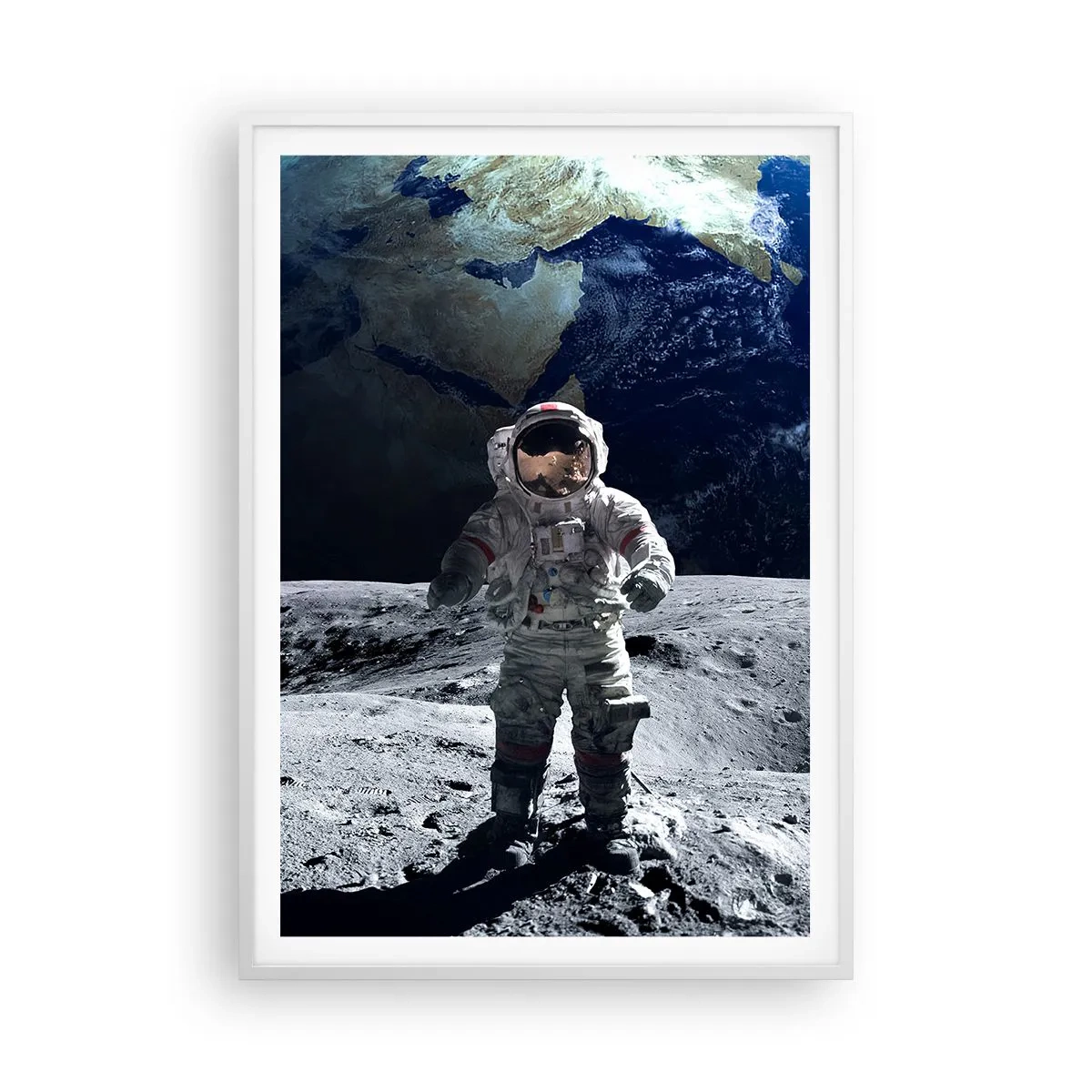 Affiche dans un cadre blanc - Poster - Salutations de la lune - 70x100 cm