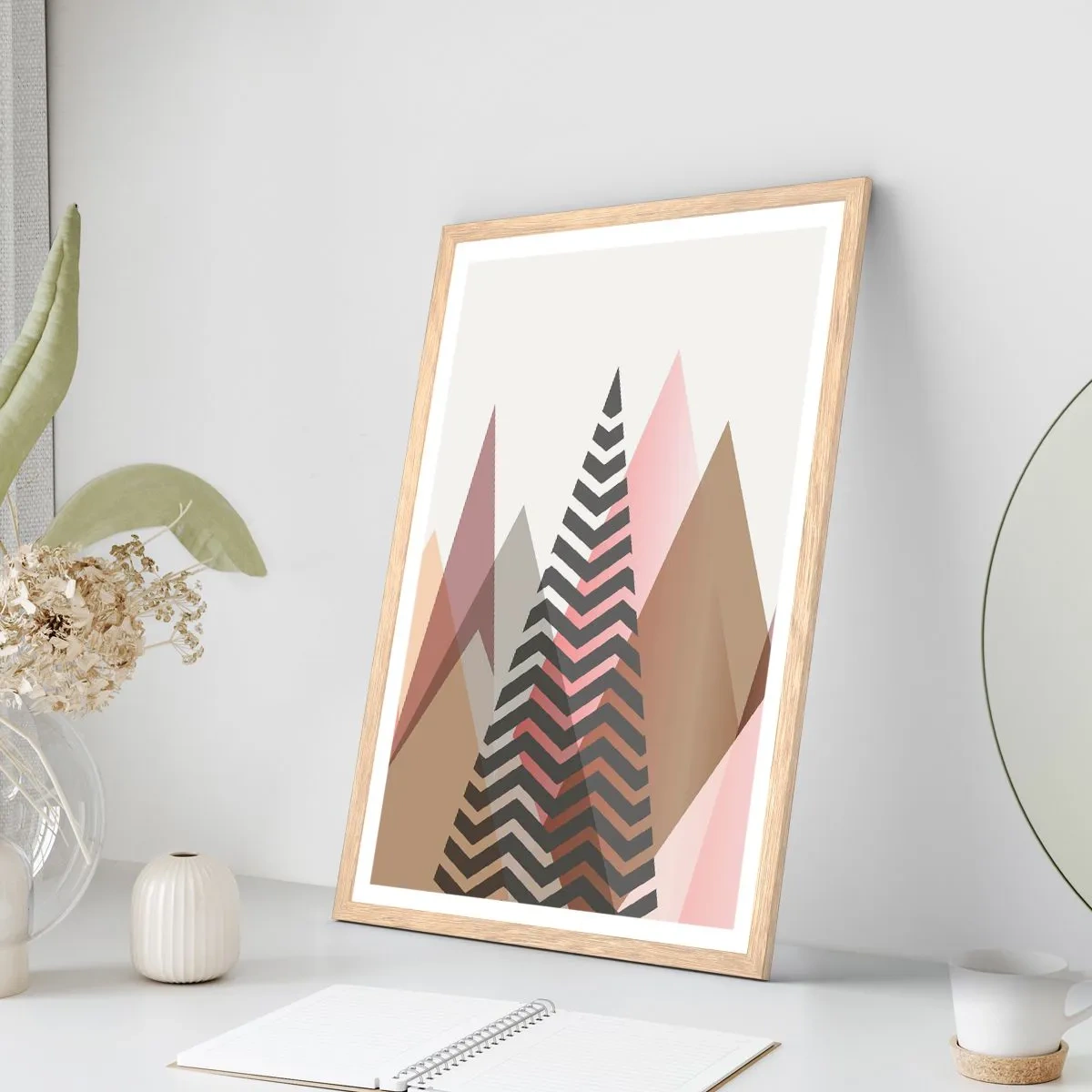 Affiche dans un chêne clair - Poster - Vue pyramidale - 50x70 cm