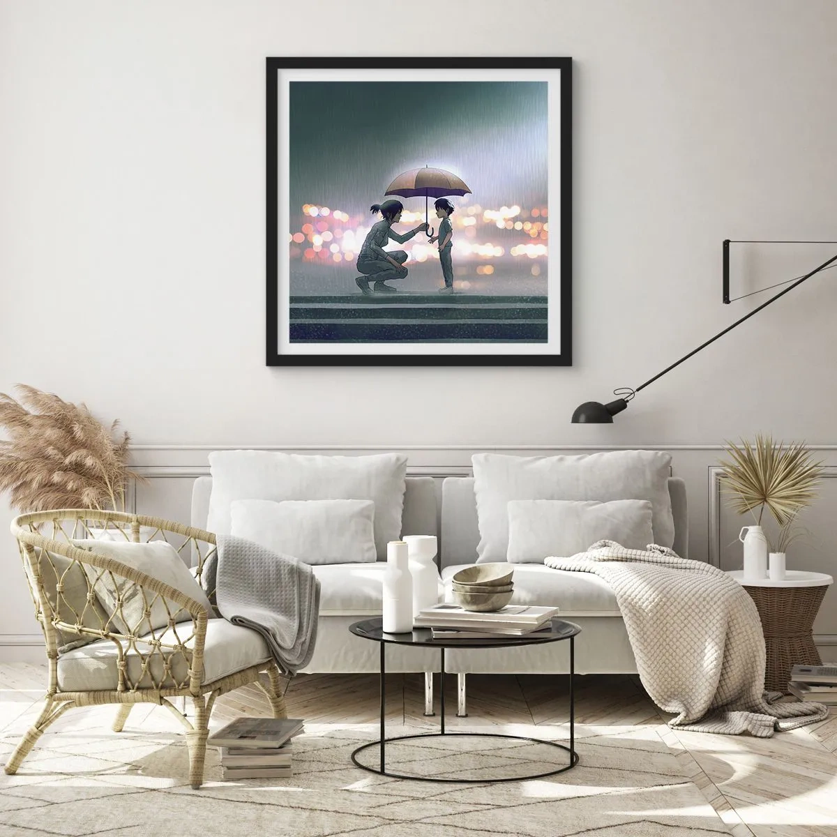 Affiche dans un cadre noir - Poster - Et maintenant, tout va bien - 30x30 cm