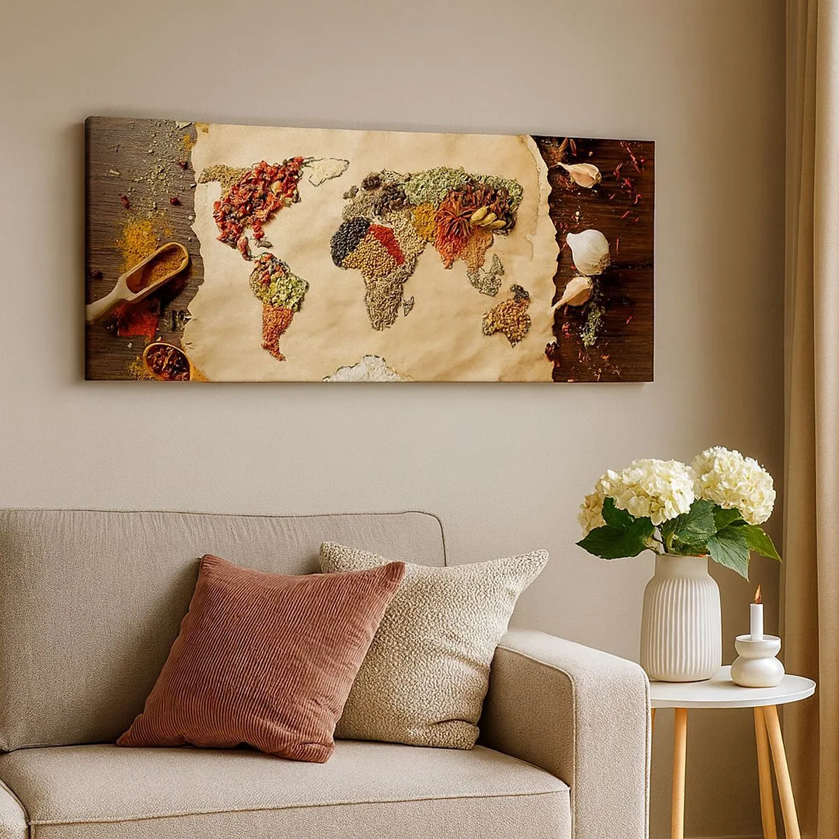 Impression sur toile - Image sur toile - Toutes les saveurs du monde - 100x40 cm