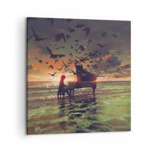 Impression sur toile - Image sur toile - Concert pour piano et vagues - 50x50 cm
