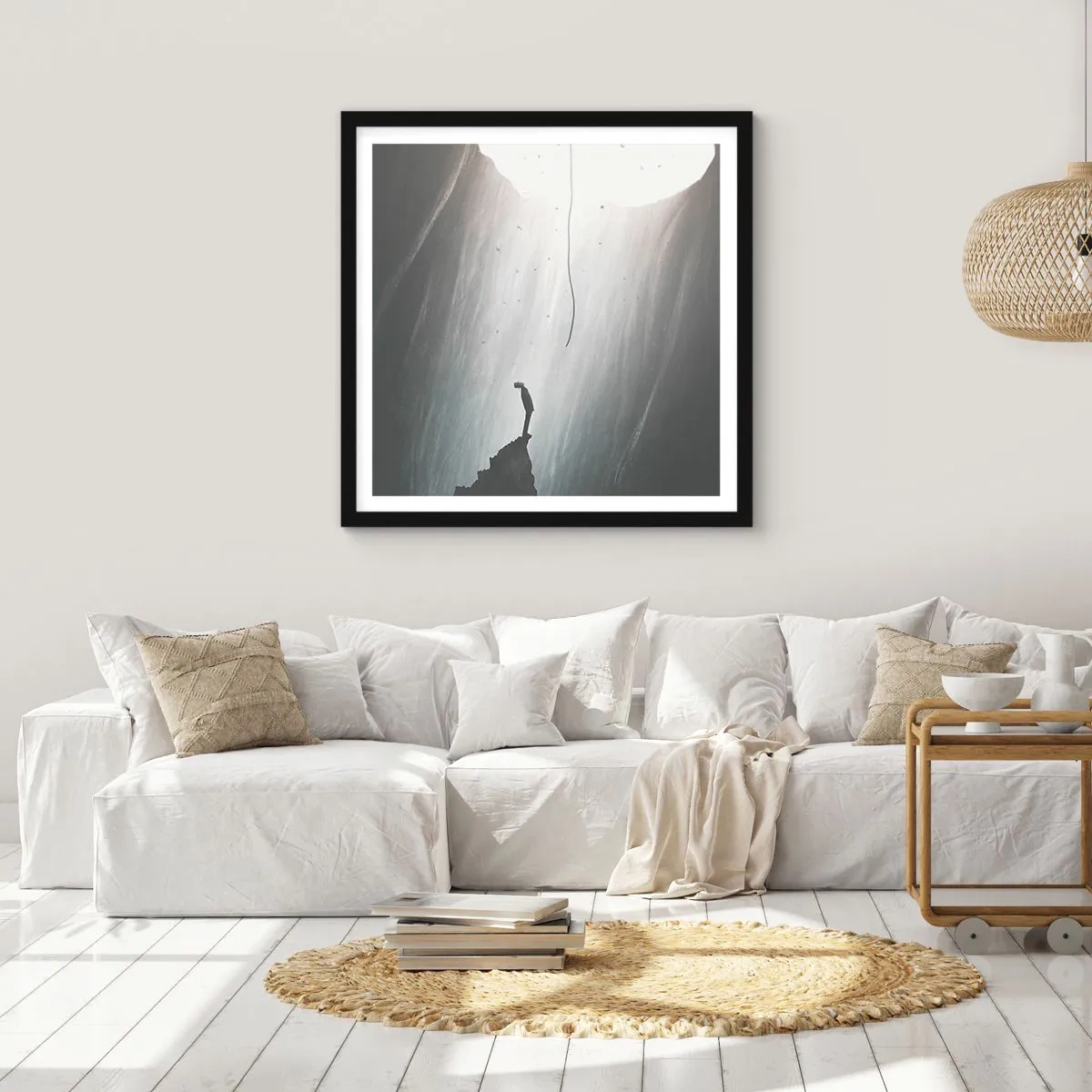 Affiche dans un cadre noir - Poster - Il y a toujours une issue - 60x60 cm