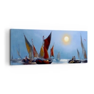 Impression sur toile - Image sur toile - Pêche de nuit - 100x40 cm