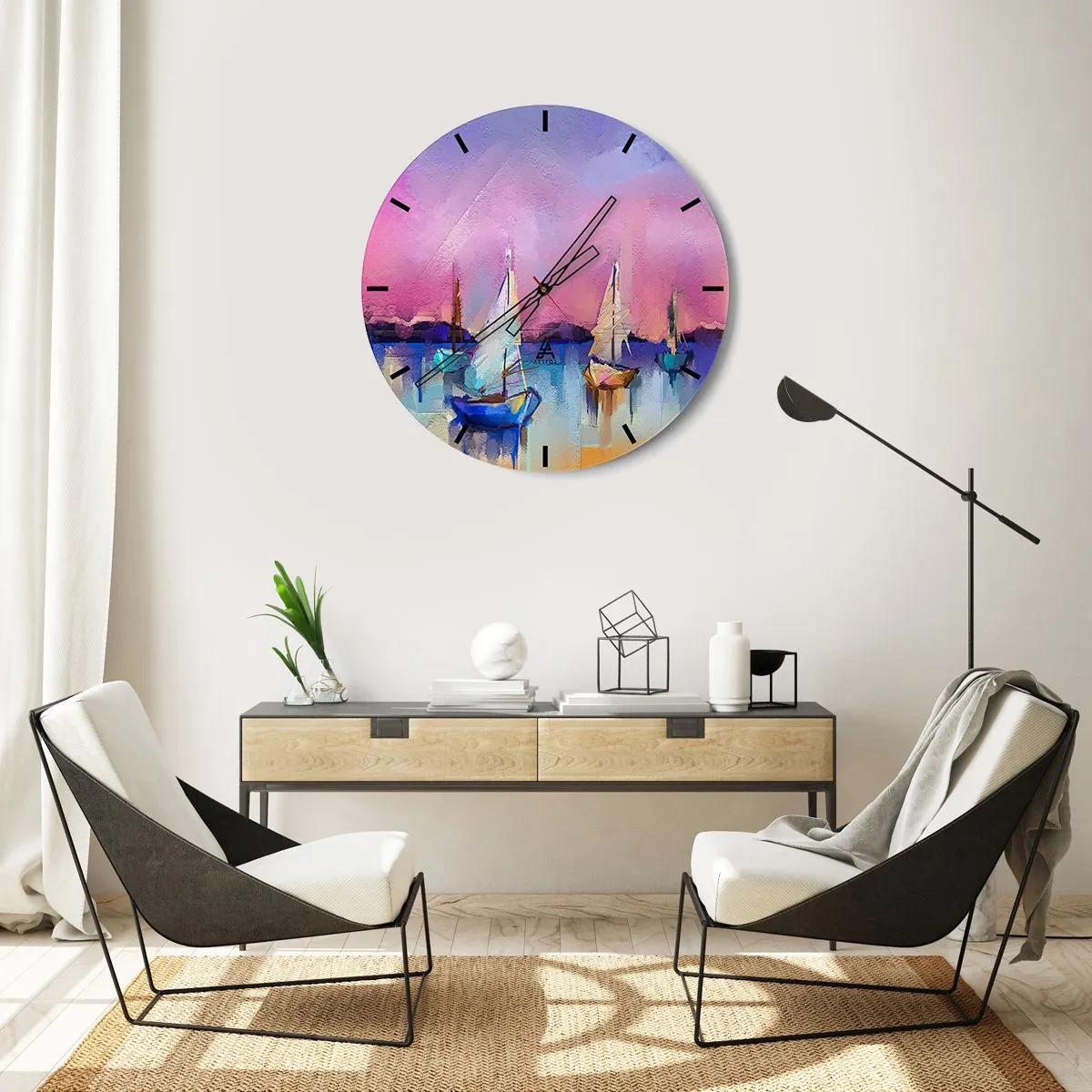 Horloge murale - Pendule murale - Direction: les eaux larges - 30x30 cm