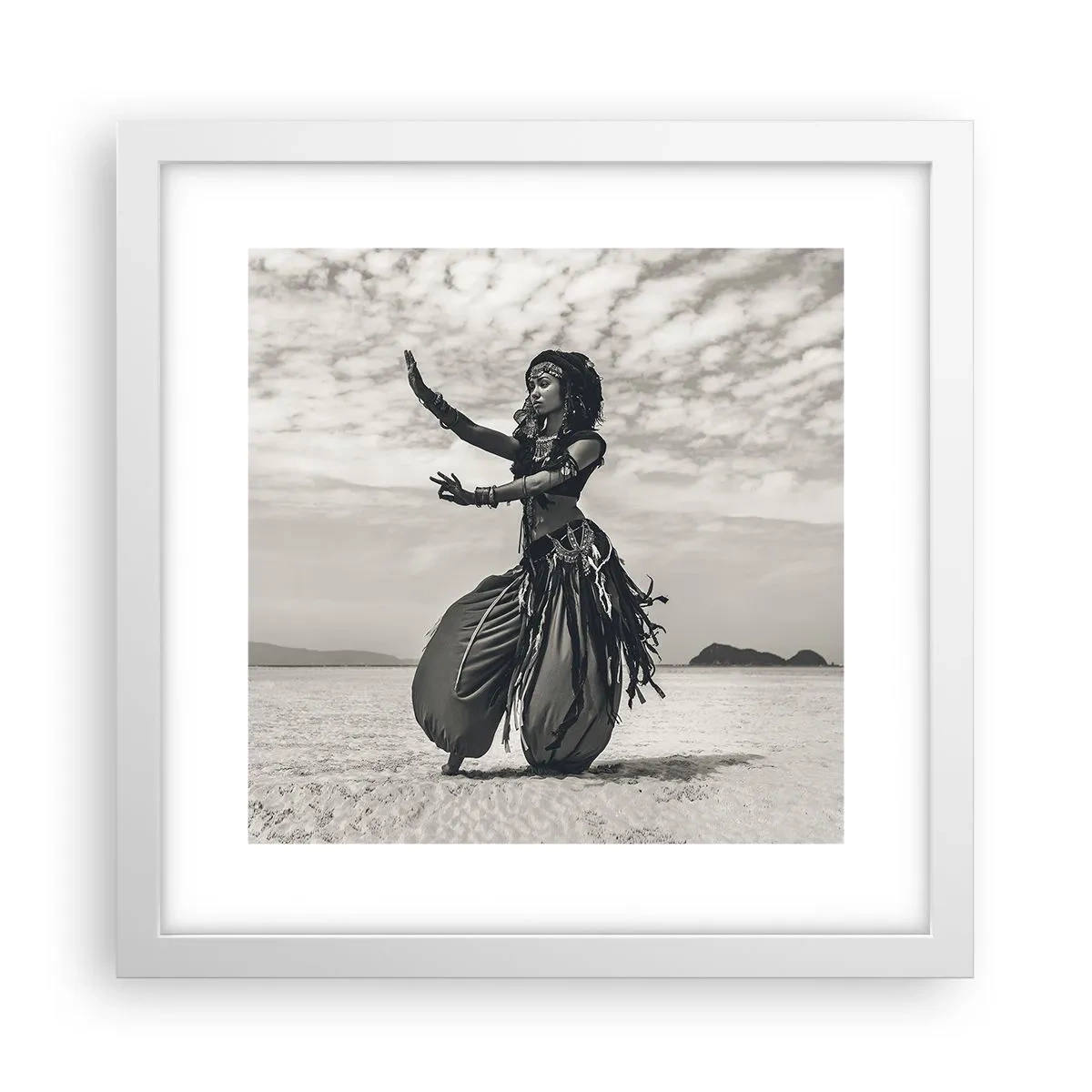 Affiche dans un cadre blanc - Poster - Danse des îles du sud - 30x30 cm