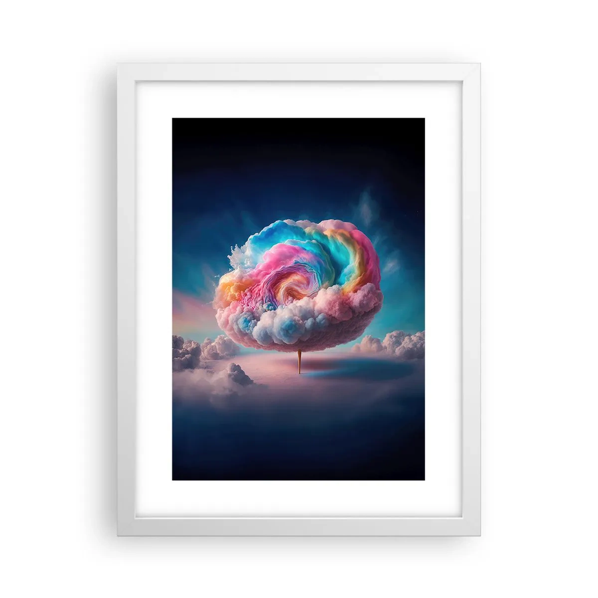 Affiche dans un cadre blanc - Poster - Le rêve d'un parc d'attractions - 30x40 cm