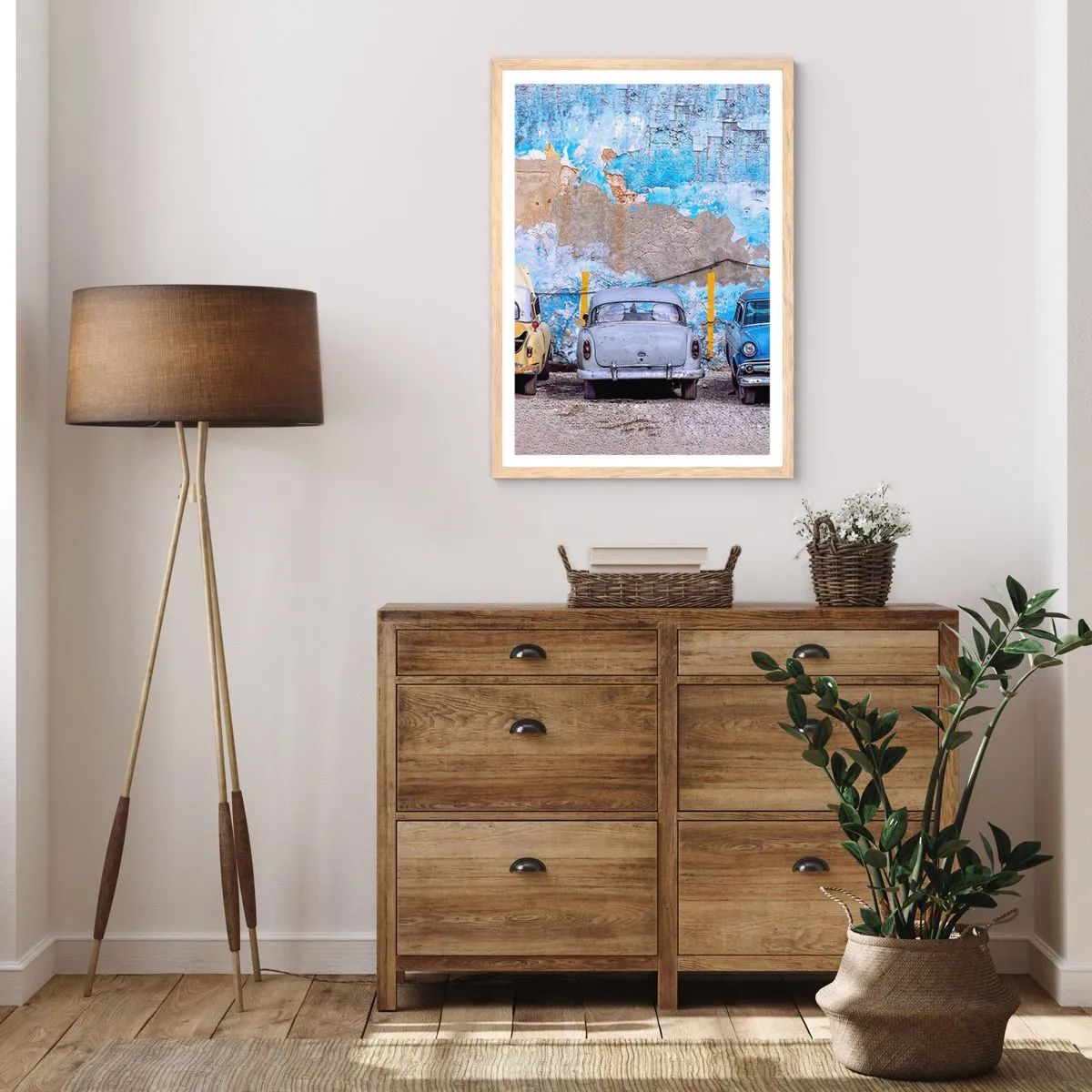 Affiche dans un chêne clair - Poster - Rencontre de vétérans - 50x70 cm