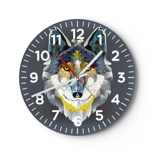 Horloge murale - Pendule murale - On parle du loup - 30x30 cm