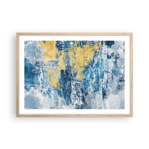 Affiche dans un chêne clair - Poster - Abstraction du temps - 70x50 cm