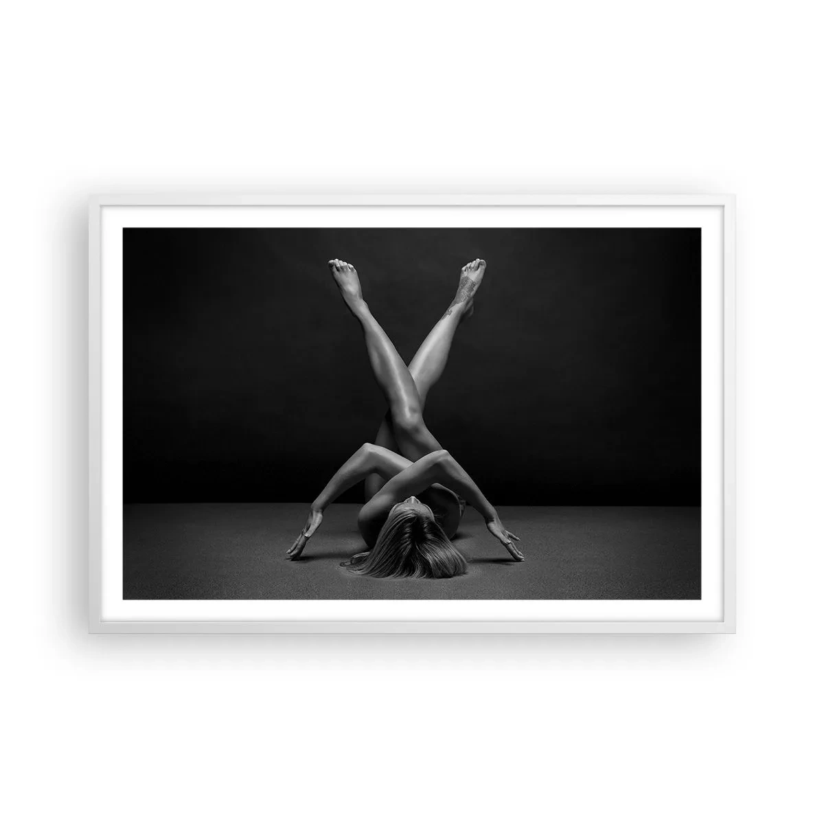 Affiche dans un cadre blanc - Poster - Géométrie de la nudité - 91x61 cm