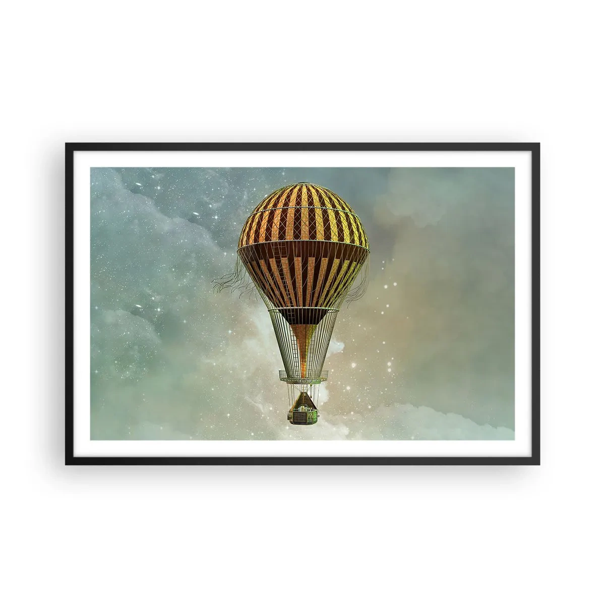 Affiche dans un cadre noir - Poster - Vols pionniers - 91x61 cm