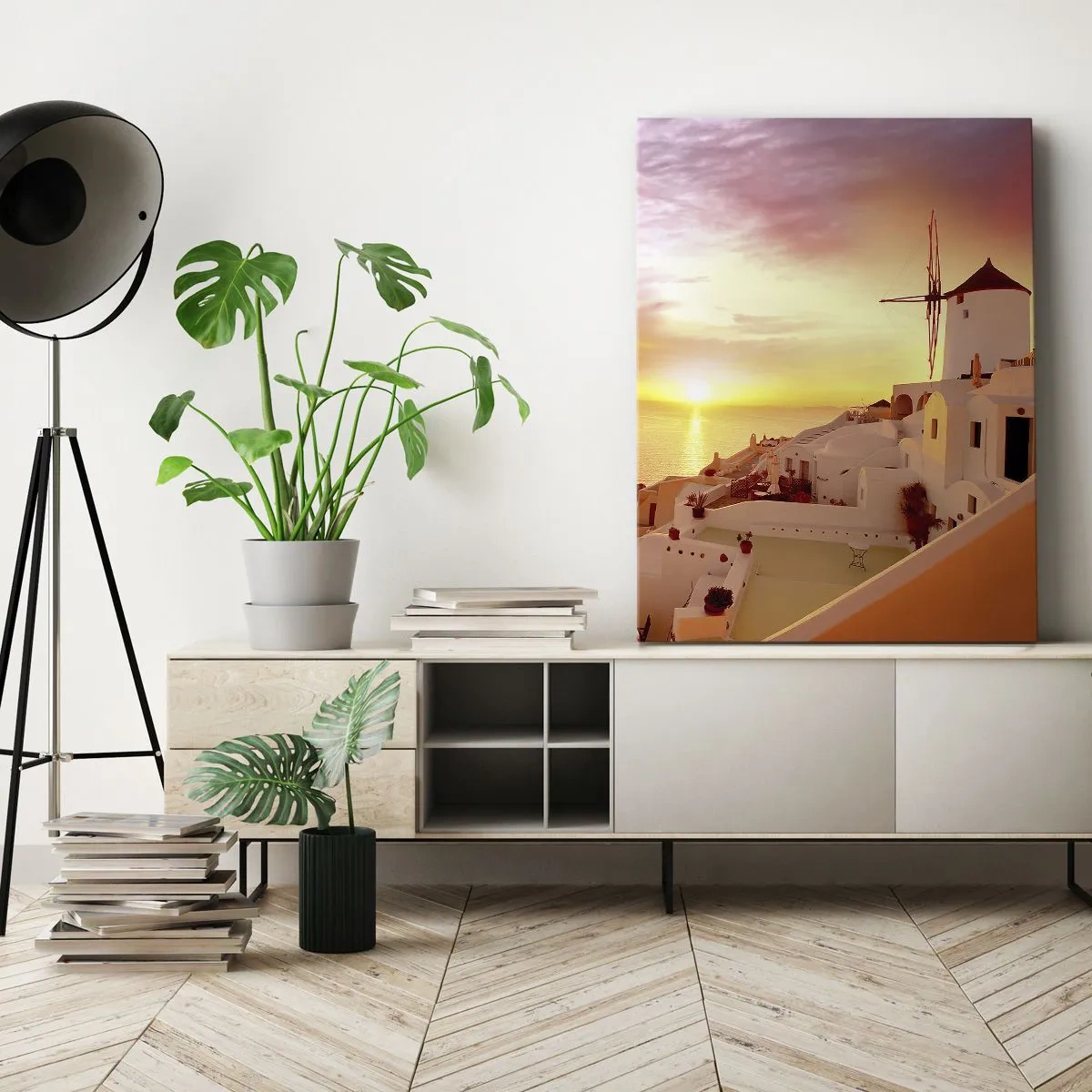 Impression sur toile - Image sur toile - Fondre en blanc et or - 55x100 cm